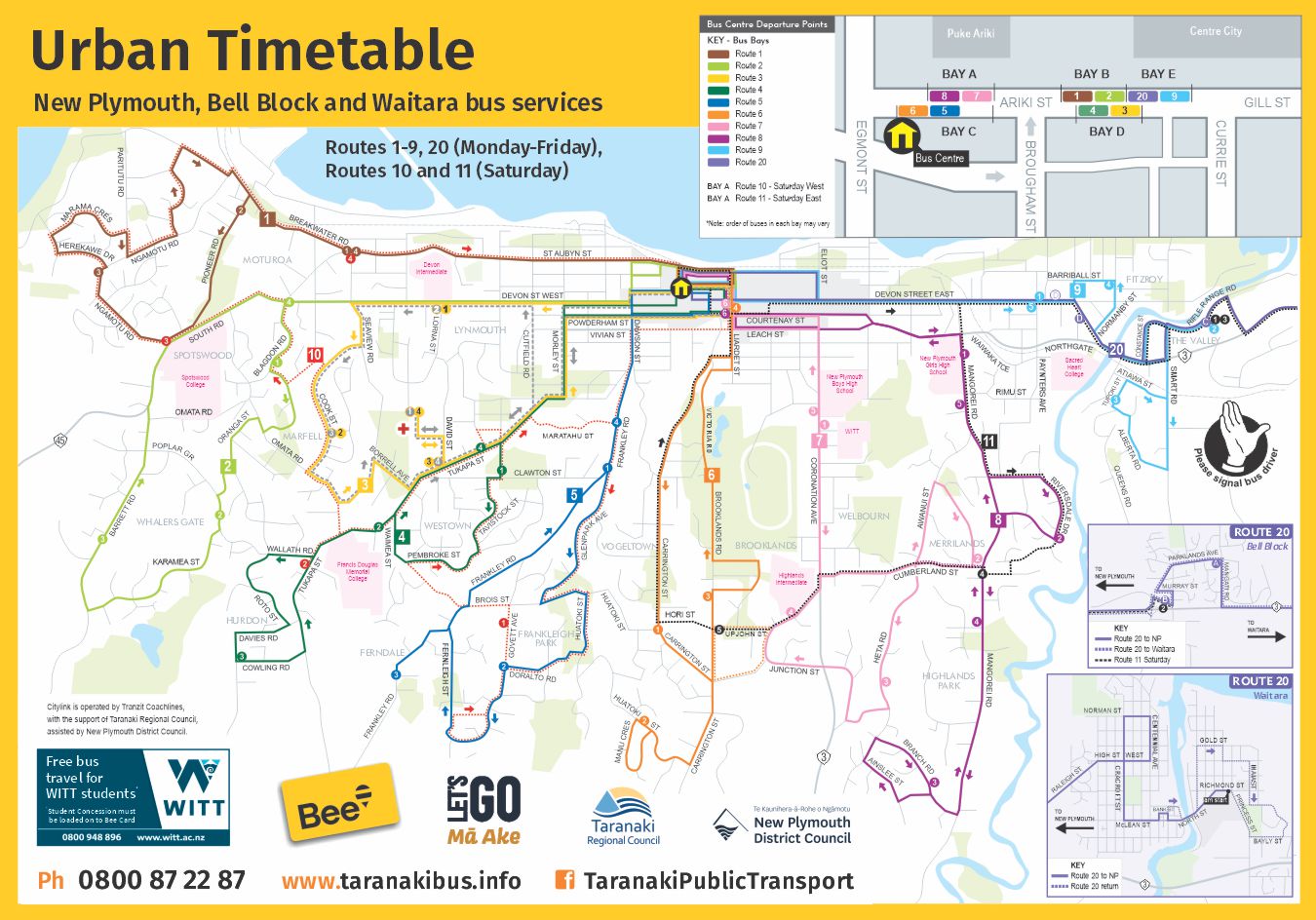 Citylink urban bus route map (May 2021)