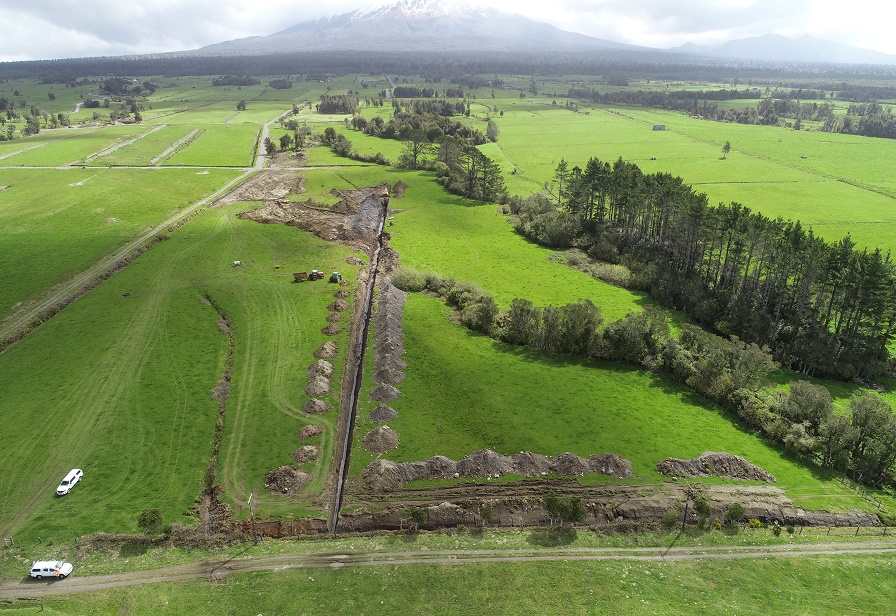 5 Diverson 2 Derby Rd in foreground Mt Taranaki in background from drone 29 10 2019