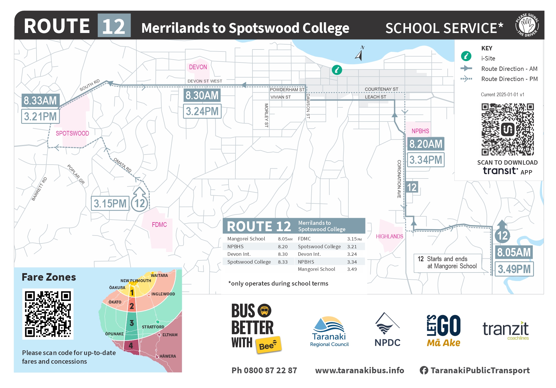 Schoolbus R12 Merrilands to Spotswood JPG