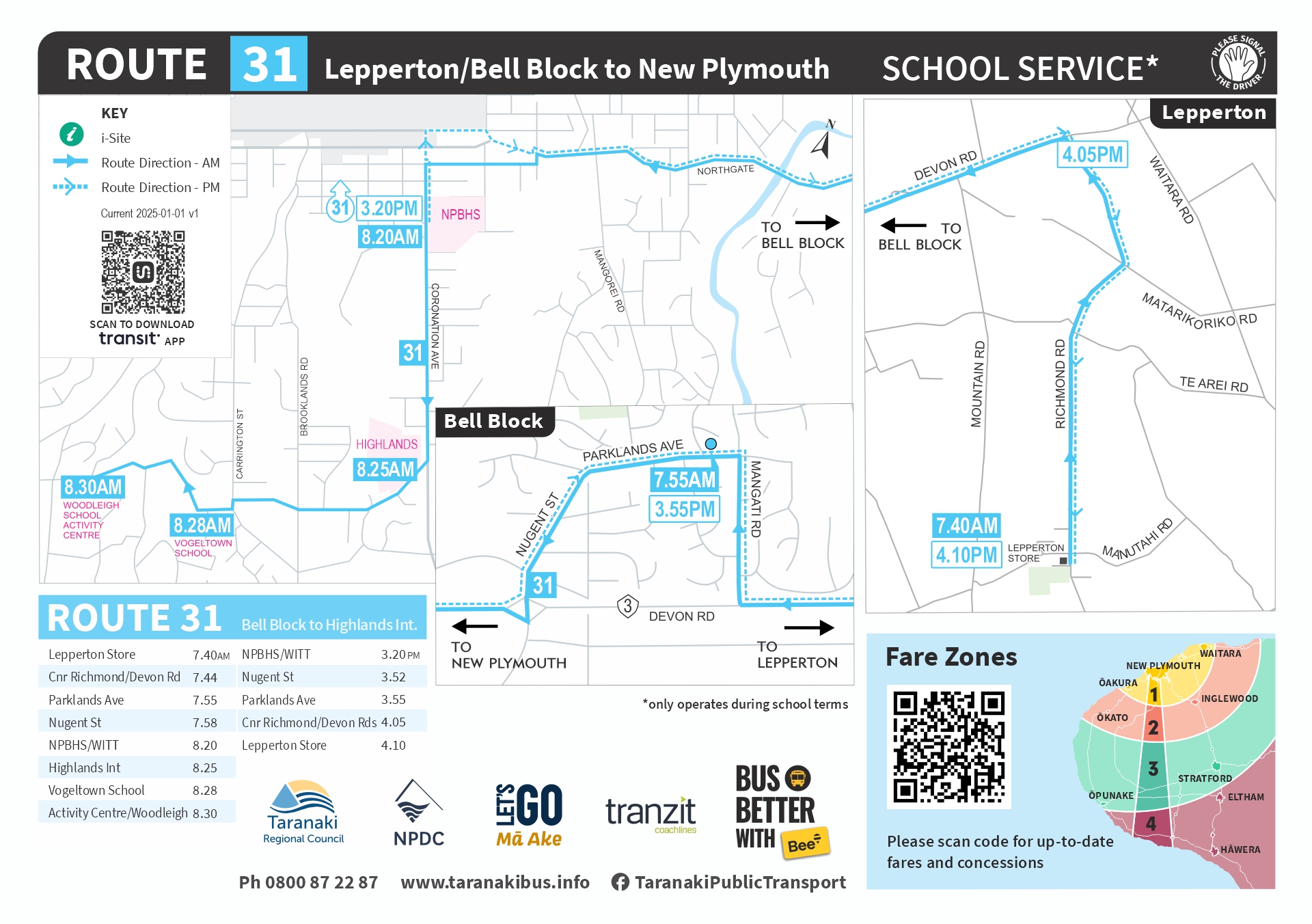 Schoolbus R31 Lepperton/ Bell Block to New Plymouth JPG